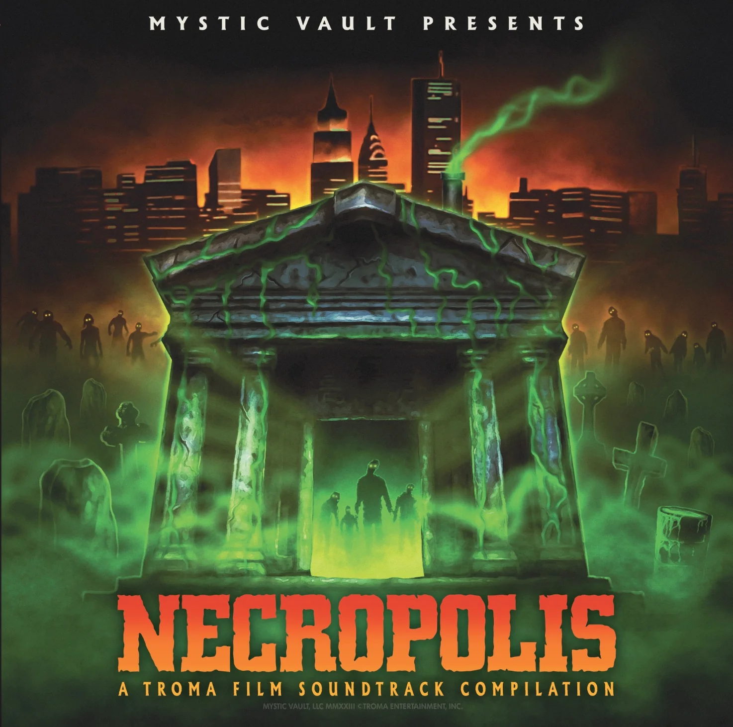 Necropolis: Troma Entertainment Film Soundtrack Compilation (Limited Edition Green/Orange Transparent Splatter Vinyl) (LP)